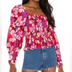 Free People Ariana floral smocked top
